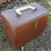 Awesome Dark Brown Reptile Pattern Hinged Fold Out Small 10 x 7 x 6 Luggage Case (Item Has 50 % OFF APPLIED)