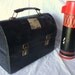 Antique American Made Worn (50s era) Aladdin Industries Black Metal Lunch Box with 10" Thermos Bottle