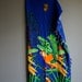 80s island parrot royal blue beach cover up wrap skirt/ dress
