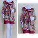 SALE 30% off - Creamy Flowers and Burgundy 2 layers Long Blouse or Shirt