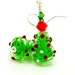 Christmas Tree Earrings, Christmas Jewelry, Lampwork Earrings, Green & Red Earrings, Beadwork Earrings, Glass Earrings, Christmas Earrings