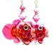 Fish Earrings, Fish Lampwork Earrings, Pink Glass Fish Earrings, Fish Sterling SIlver Earrings