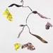 SALE 4 Goldfish swim along merrily - fabric mobile in lemon yellow, amethyst purple, ink black, white and a touch of spring green
