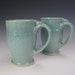 Set of TWO Frosty Green Mugs for Coffee Tea or Cocoa