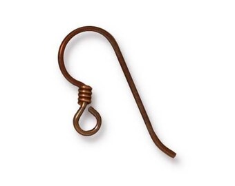 Niobium Hypo Allergenic Ear Wires Dark Copper with Bronze Coil 5 Pairs 90-5128-12