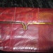 Vintage Burgandy Snake Skin Clutch Bag Purse by Margolm