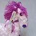 horse - ooak - cotton - toy - pink