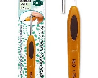 Clover Size 6 Soft Touch Steel Crochet Hook Part No. 1023/No. 6