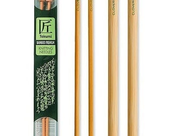 Clover 9 Inch Size 7 Takumi Single Point Bamboo Knitting Needles Part No. 3011-7