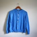 SALE blue vintage cardigan sweater // varsity knit SMALL