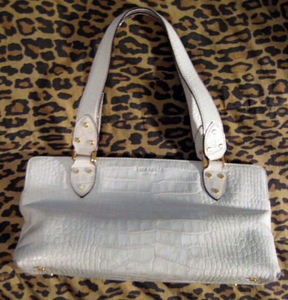 SALE white faux-croc leather Kate Spade Suzette Geneva