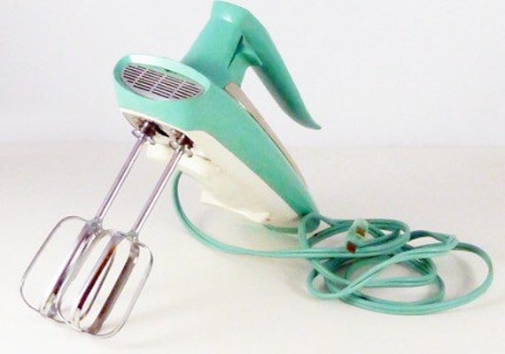 General Electric Aqua Green Hand Mixer 1960s by Retro58 on Etsy