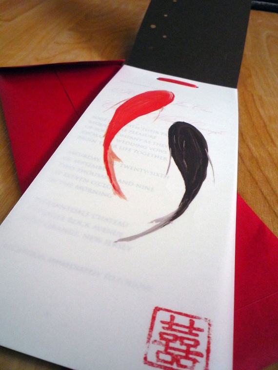 Koi Fish Wedding Invitation Booklet Koi Fish Wedding Invitation Booklet