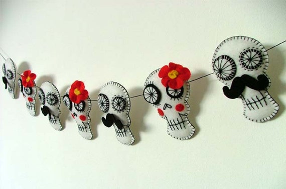 Day Of The Dead Mexican Sugar Skull Garland 1654