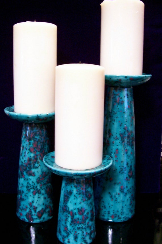 Ceramic Candle Holder Pillar Candle Holders Seafoam Green