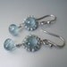 Raw Diamond and Moss Aquamarine Flowers on 14k White Gold