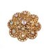 Vintage Aurora Borealis Gold Flower RHINESTONE Pin Brooch
