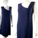 Whimsical Vintage Late 1950s Wool Pauline Trigere Navy Blue Asymmetrical Romper Dress