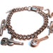 Vintage 1950s Eh Cumpari (song) Silver Tone Charm Bracelet Music Theme 7 Charms