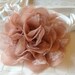 1 pc Large Shabby Chic Frayed Chiffon Mesh and Lace Rose Fabric Flower - Dusty Peach