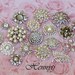 BEST SELLER: 18 Rhinestone Buttons with loop Assorted Pearl Round Diamante Crystal for Hair Flower Wedding Pillow Napkin garment