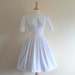 Size UK 10-12 (US 8) - Chalk White Cotton Prom Dress - made by Dig For Victory