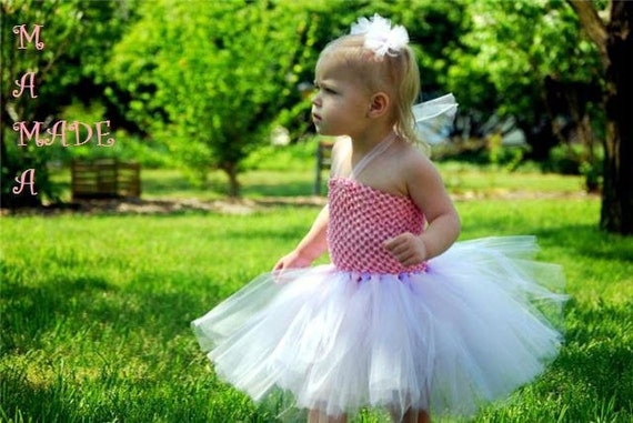 Pink and Lavender Tutu Dress long with matching hair