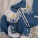 Adorable Fringed Cowboy Style Sweater and Booties- 6-9 mo.