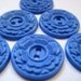 Vintage Blue Buttons NOS Cornflower Blue set of 6