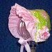 Custom for Kristine Baby Bonnet Pink and Green