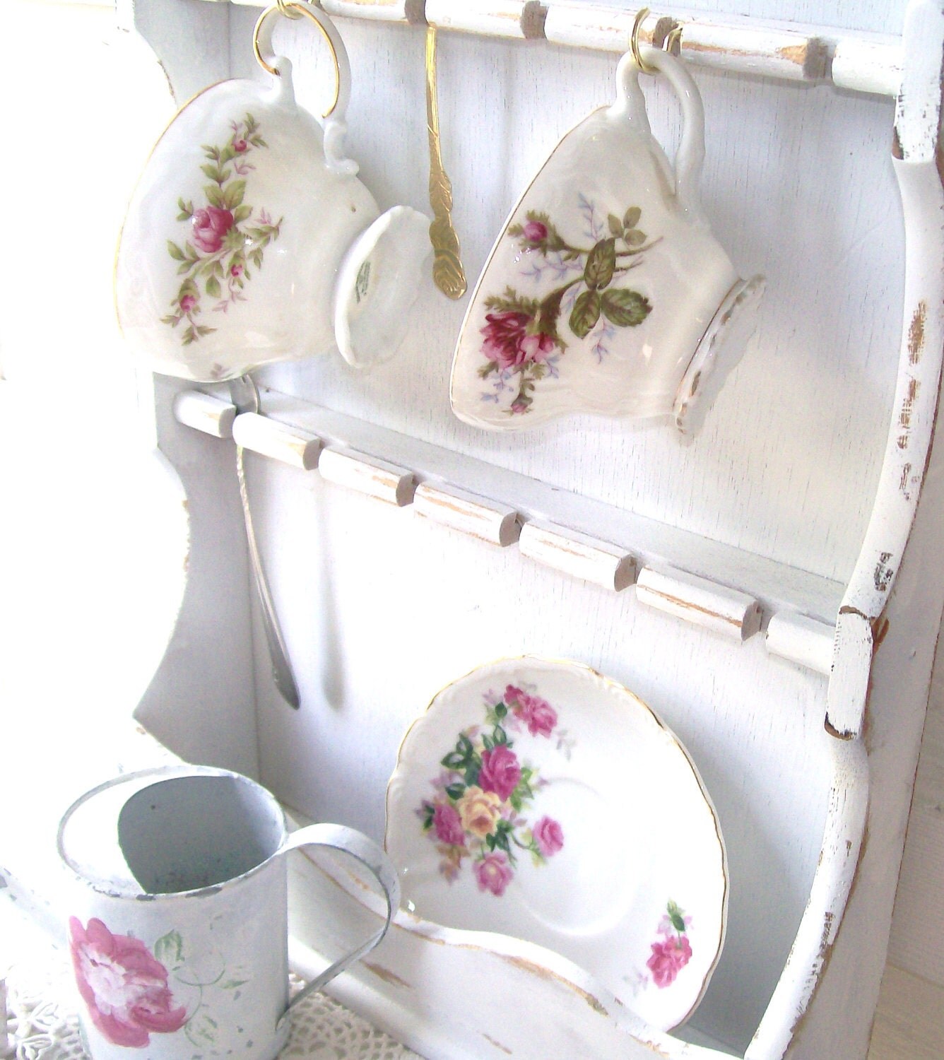 Shabby Chic Cottage Shelf White Decor Romantic French Country