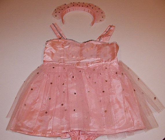 Vintage 50s Little Girls Pink Ballet Dance Recital Costume
