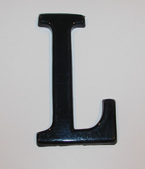 Vintage 6 Black Plastic Sign  Letter  L 