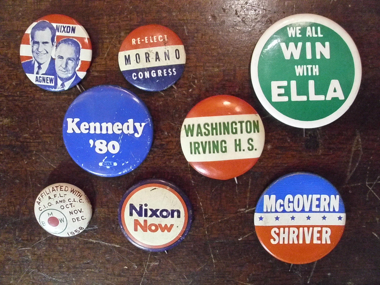 Vintage Political Buttons/Pins Collection Of by 4TheLoveOfVintage