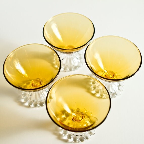 Yellow Cocktail Glasses Set of Four