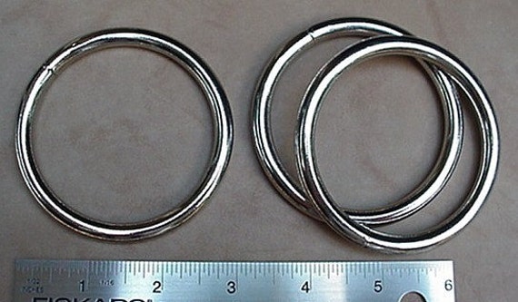 STEEL RINGS Welded Nickel Plate 2 1/2 inch ID 12 by bobkitchener