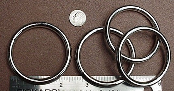 STEEL RINGS WELDED Nickel Plate 2 inch ID 15 pcs by bobkitchener