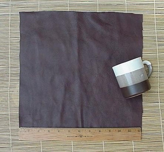 UPHOLSTERY LEATHER Piece Cowhide Dark Brown Lt Wt by bobkitchener