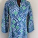 1970s Maxi Dress / Blue Dress / Geometric Print Dress (s-m)