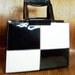 RESERVED FOR DEB Black White Checked Pattern Patent Leather Bag