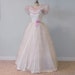RESERVED 70s Lizette Creations White Tulle Southern Belle Full Length Formal Party Wedding Dress, Purple Flower, Ruffled Off Shoulder Bodice