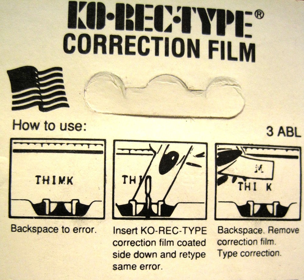 KoRecType Typewriter Correction Film Tabs for Manual or