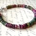 SALE 10% OFF Tourmaline Bracelet, Gemstone Bracelet, Tourmaline Heishi Beaded Bracelet, Mutli-Colored, Sterling Silver, Free Shipping