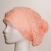 Peach Slouchy Knit Hat Woman Hat in apricot, peach orange