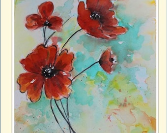 Poppies - Original Watercolor Painting