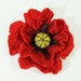 Felted Poppy Brooch- Shipping Next Business Day