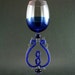 Hand Blown Glass Goblet, Cobalt Blue Twist
