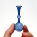Miniature Bottle with Cobalt and Periwinkle Stripes, Hand Blown Glass