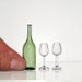 Miniature Wine Set in Green and Clear, Hand Blown Glass