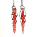 Ruby Twist Earrings, Hand Blown Glass